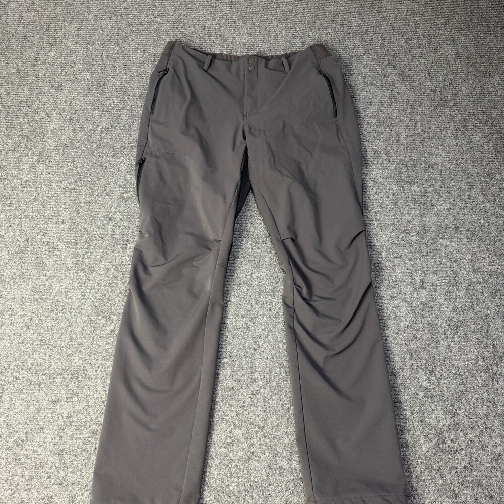 REI Co-op Ski Pants Mens Large Gray Softshell Fleece Lined Gaiter Zip Pockets